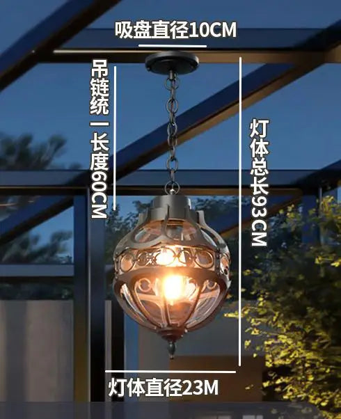 Industrielle Glas-Pendelleuchte für stilvolle Innen- und Außendekoration