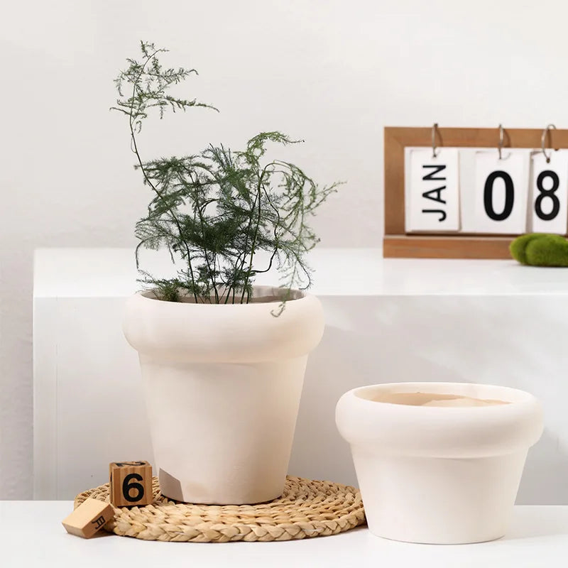 pot de fleurs en céramique avec plateau pour balcon - vue 4 sur 13