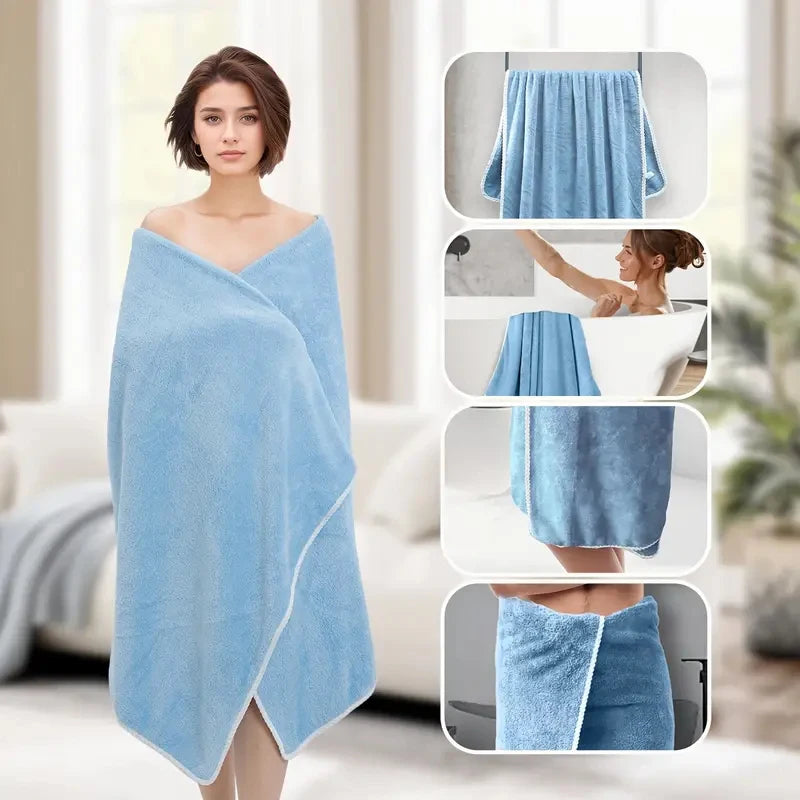 serviette de bain polaire corail séchage rapide antisable - vue 6 sur 7