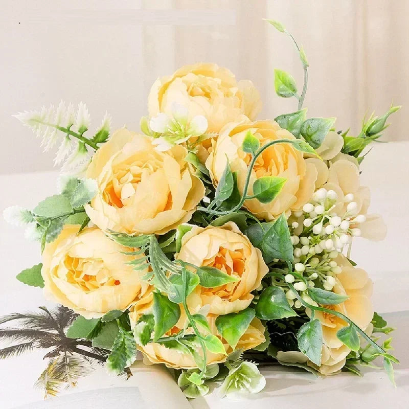 bouquet de pivoines artificielles pour décoration intérieure - vue 5 sur 12