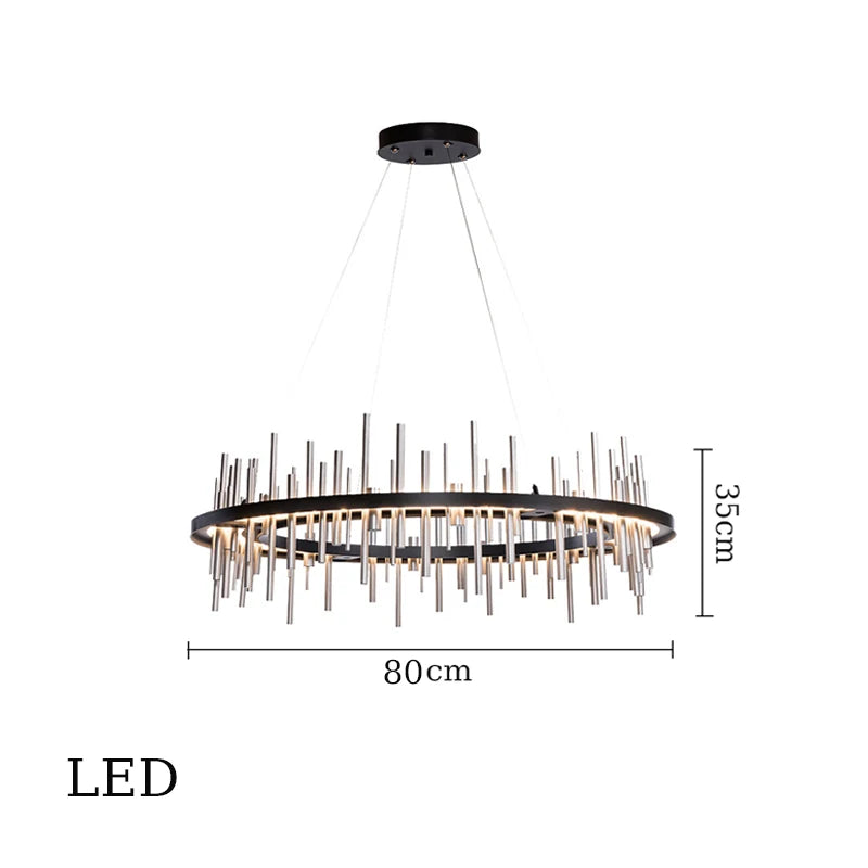 suspension à led en acier inoxydable pour décoration intérieure - vue 14 sur 16