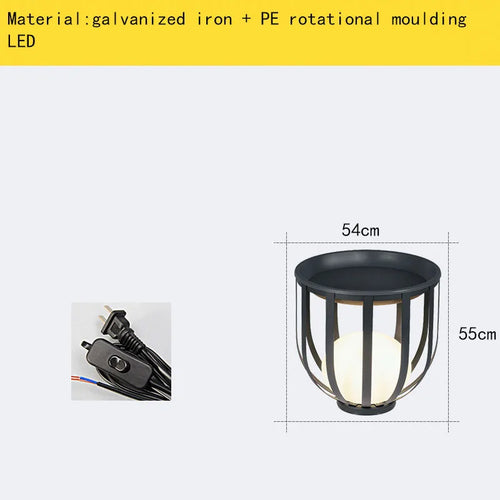 Solar-Stehleuchte im modernen Stil mit Acrylkugel und Metallstecker - vue 19 sur 18