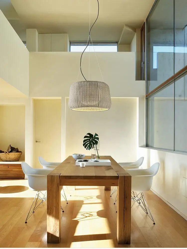 plafonnier wabi sabi en rotin pour décoration moderne et élégante - vue 6 sur 12