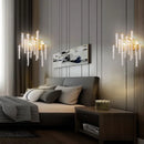 Moderne LED-Wandleuchte aus Kristall mit Blumenästen im Art-Déco-Design