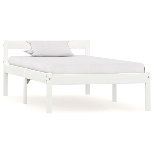Single Double Metal Bed Frame White gray core Slats Platform Easy Assembly Heavy Duty don Free bedframs, No Box Spring - vue 2 sur 7
