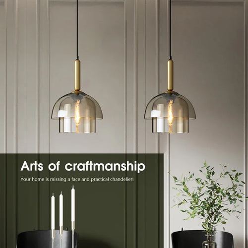 suspension en verre moderne pour décoration intérieure minimaliste