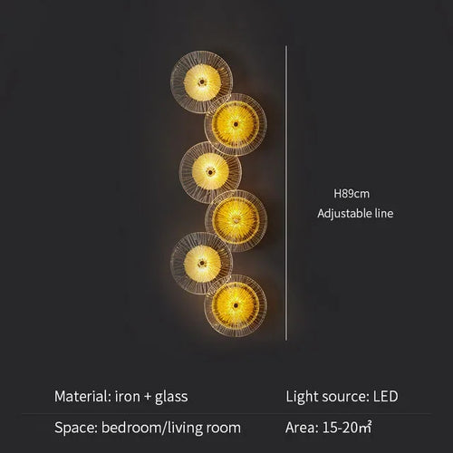 Moderne Wandleuchte aus Glas im Art-déco-Stil für die Innendekoration - vue 9 sur 13