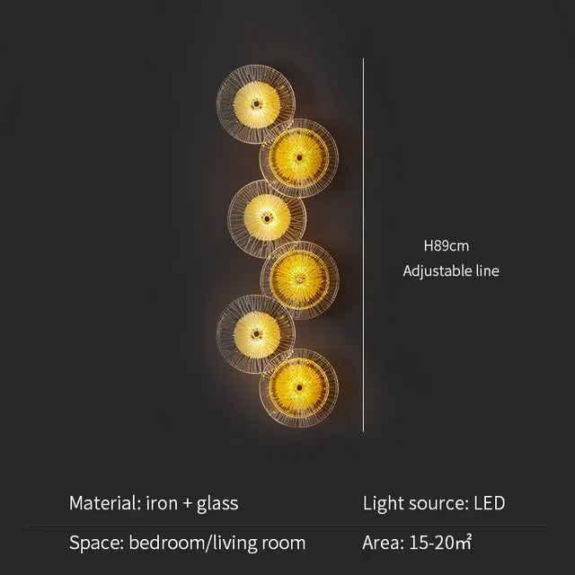 Moderne Wandleuchte aus Glas im Art-déco-Stil für die Innendekoration - vue 8 sur 13