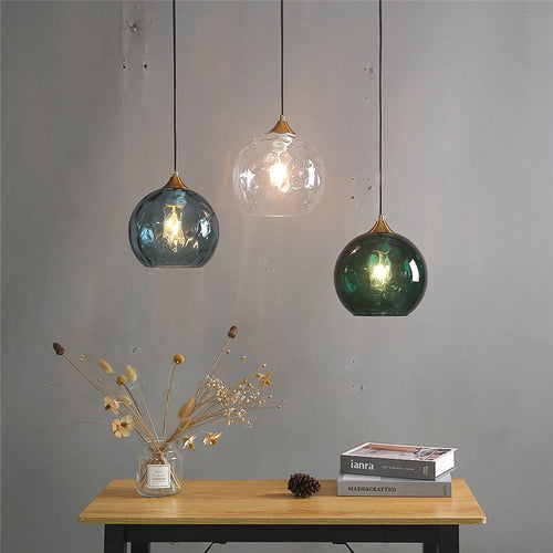 Moderner Kronleuchter aus Glas im nordischen Minimalstil LED - vue 7 sur 12