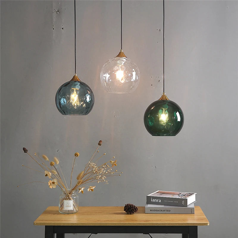 Moderner Kronleuchter aus Glas im nordischen Minimalstil LED - vue 6 sur 12