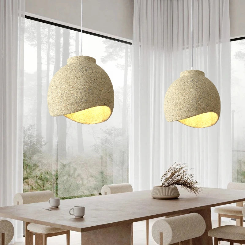 lustre wabi sabi nordique pour restaurant bar et décoration familiale - vue 2 sur 10