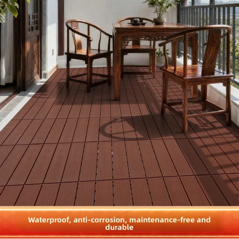 Dalles terrasse clipsables bois composite antidérapantes 11 pièces - vue 3 sur 6