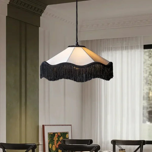 suspension en tissu rétro avec pompons pour décoration intérieure