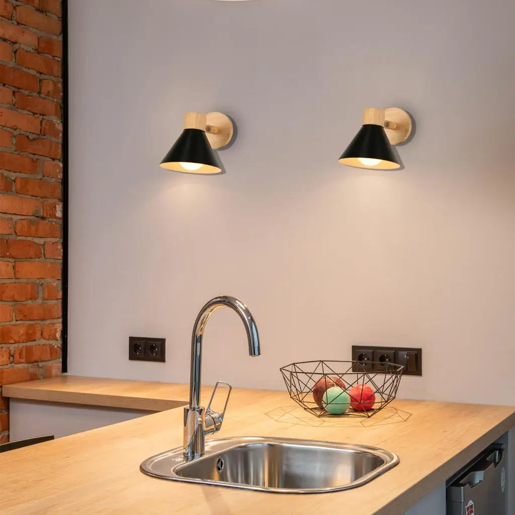applique murale led nordique bois moderne décor maison - vue 3 sur 23