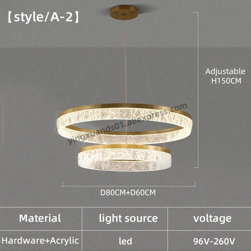 lustre moderne à anneau circulaire pour décoration intérieure - vue 9 sur 11