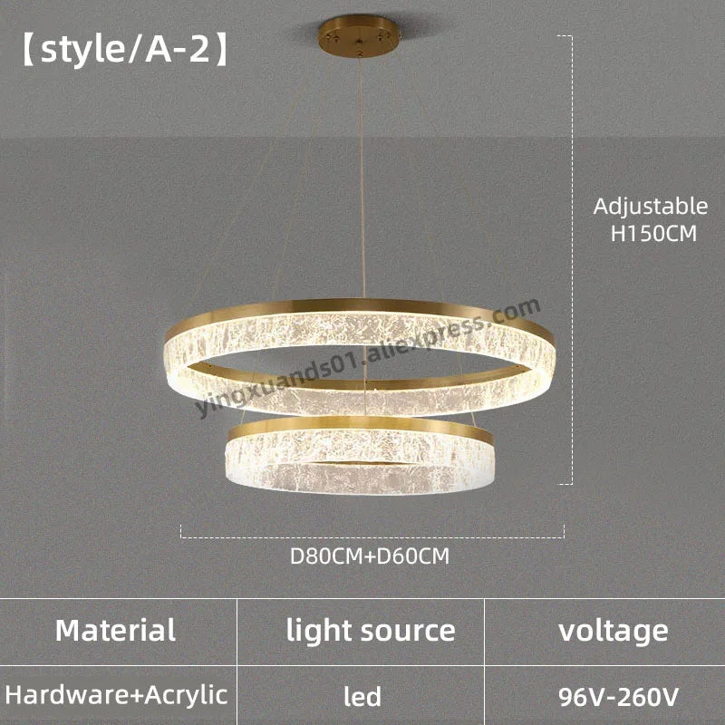 lustre moderne à anneau circulaire pour décoration intérieure - vue 8 sur 11
