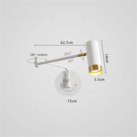 LED-Wandleuchte schwenkbar mit Schalter und flexiblem Arm