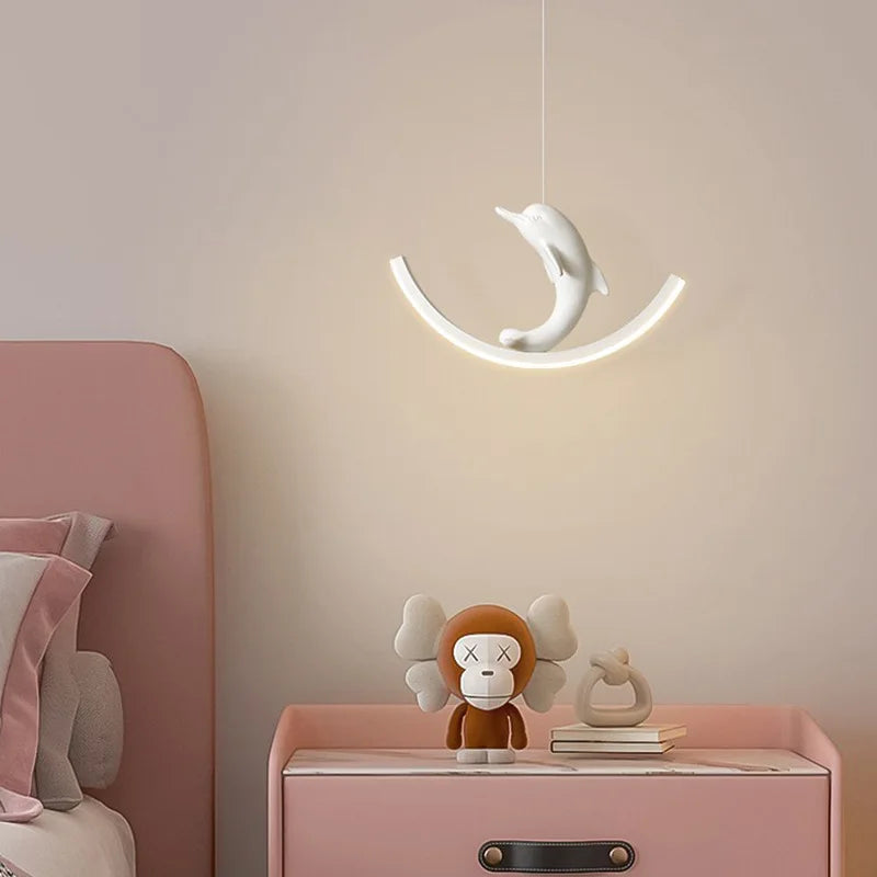 suspension led enfant chambre dauphin ours - vue 3 sur 9