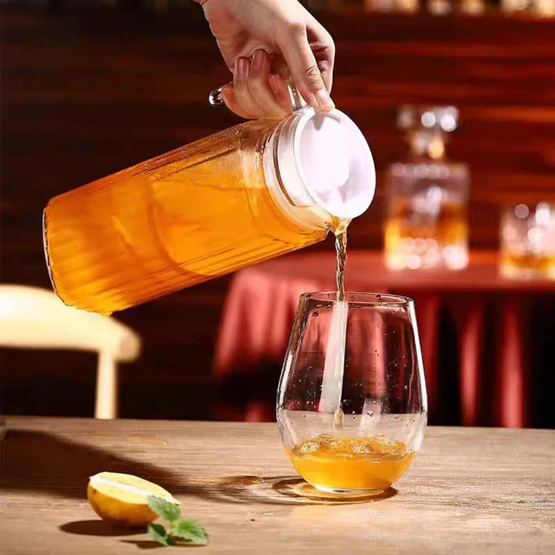 carafe eau froide verre strié carré 1100ml