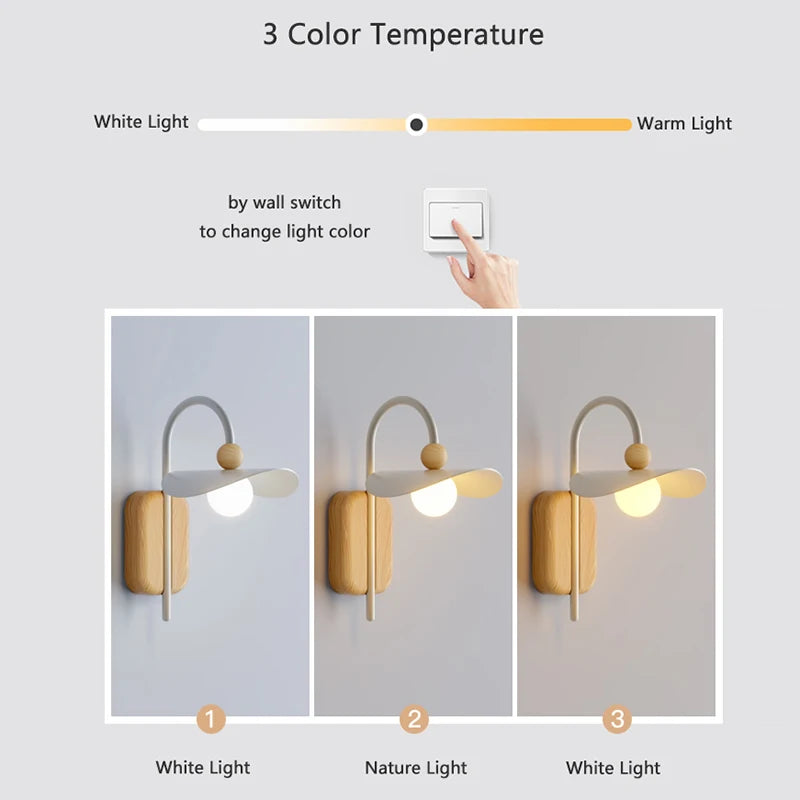 Nordische Wandleuchte aus Holz mit LED-Leuchtmittel für den Innenbereich - vue 7 sur 7