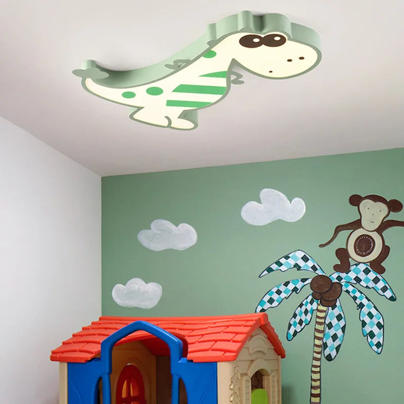 LED Ceiling Creative Cartoon Dinosaur for Children's Room Lamp, Modern Warm and Romantic Boy and Girl Bedroom Light  Lampara RC - vue 4 sur 8