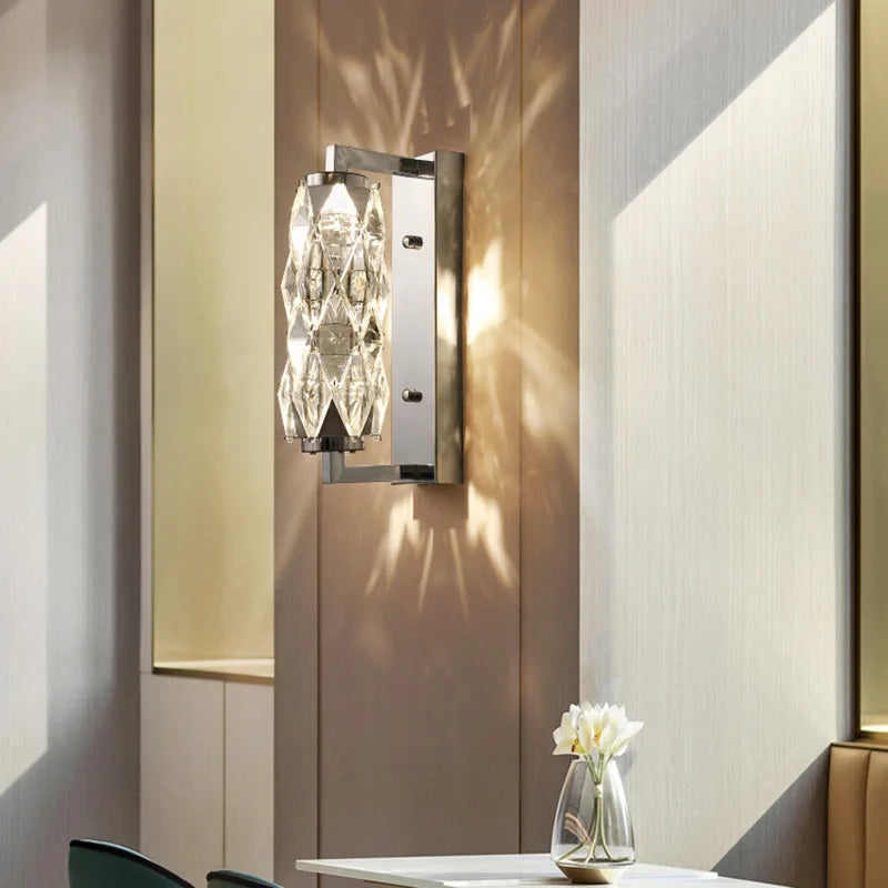 applique murale led chromée en cristal avec 3 gradations variables - vue 5 sur 8