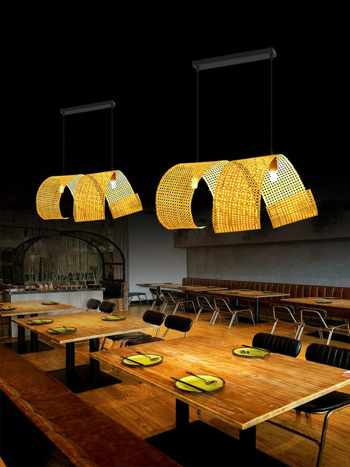 lustre en bambou style japonais pour décoration zen asiatique - vue 5 sur 11