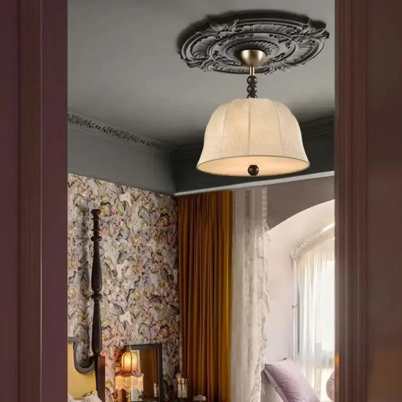 lustre rétro en tissu lumineux pour décoration intérieure - vue 4 sur 12