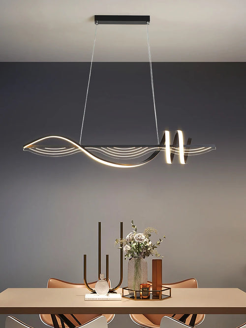 Moderner LED-Kronleuchter Pendelleuchte im minimalistischen Design für den Innenbereich - vue 3 sur 8