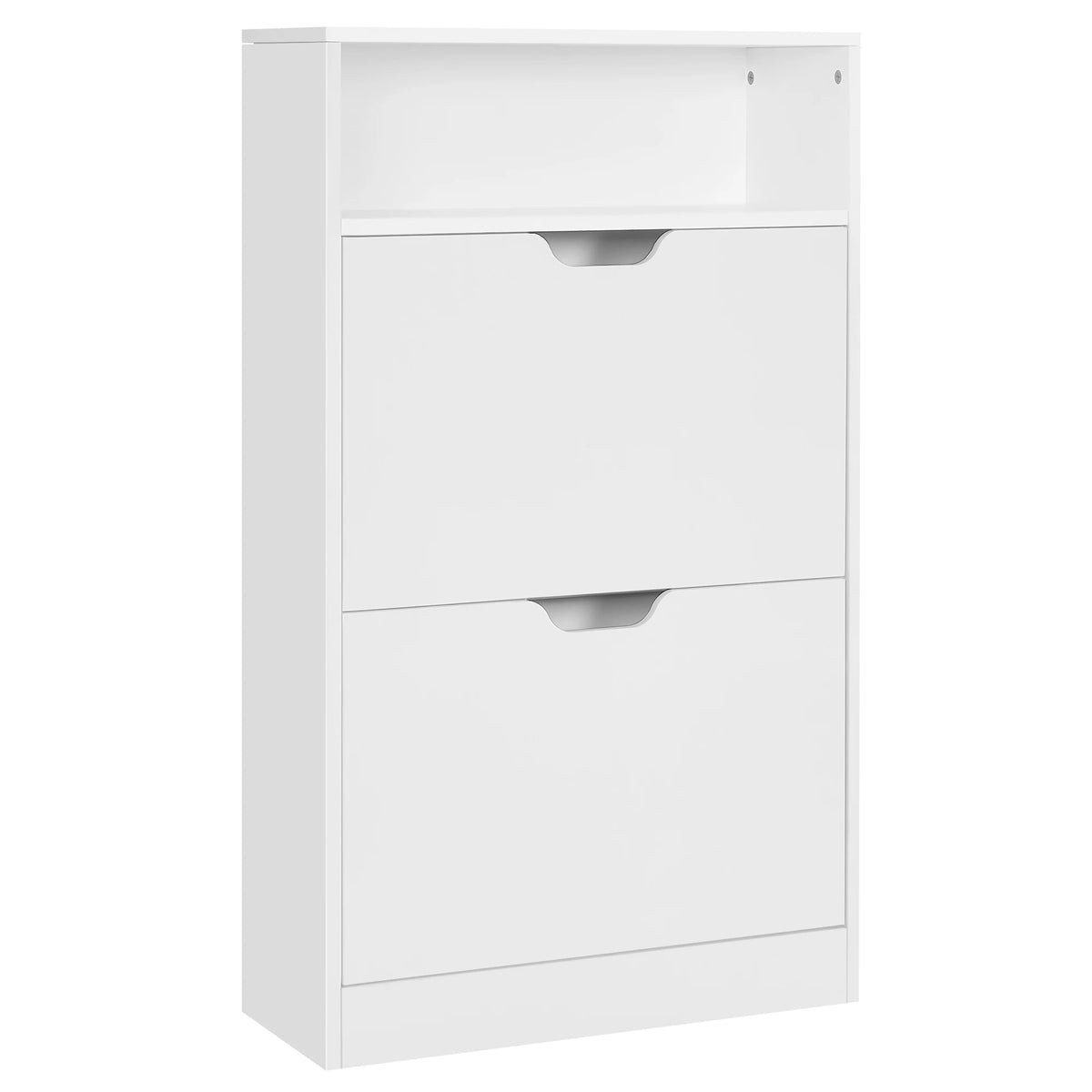 VASAGLE Shoe Cabinet with 2 Hinged Doors, Shoe Rack, Open Compartment, Adjustable Divider, 8-12 Pairs, for Small Entryway