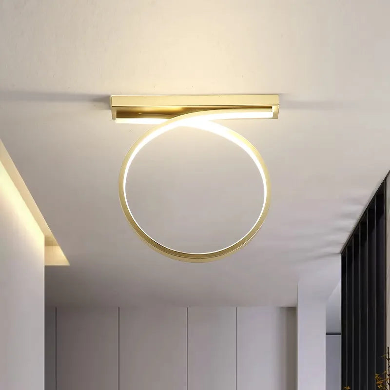 plafonnier moderne décor lumière ronde entrée