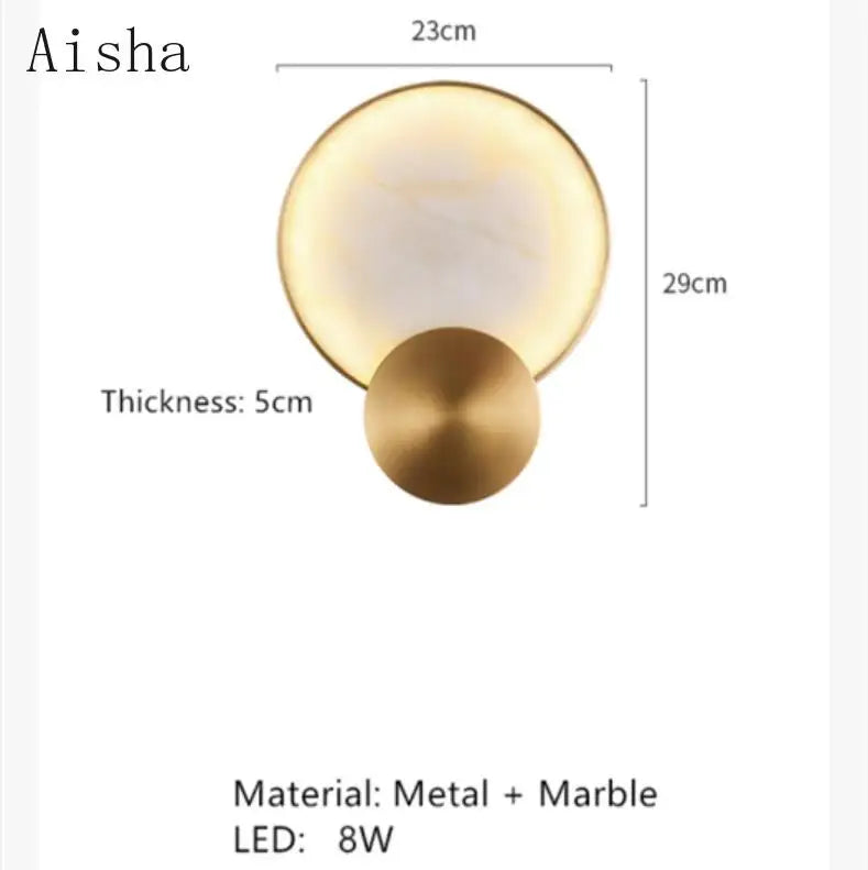applique moderne en marbre avec éclairage led décoratif luxe - vue 8 sur 7