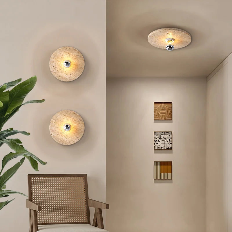 applique murale rétro en pierre naturelle avec éclairage led - vue 4 sur 8