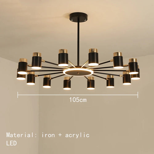 lustre led rotatif en métal pour éclairage de restaurant - vue 9 sur 11