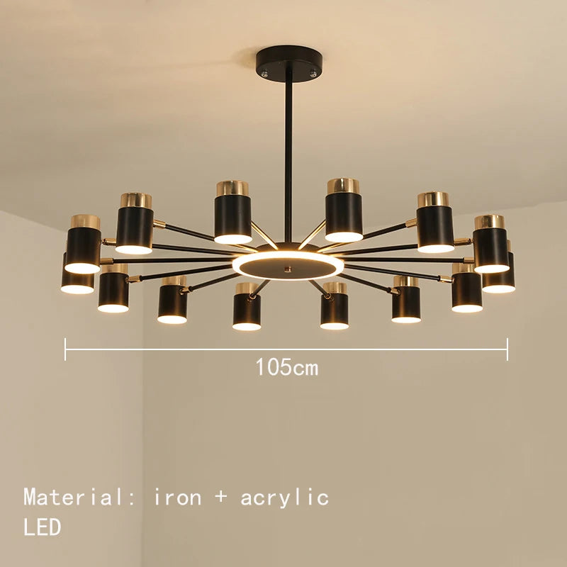 lustre led rotatif en métal pour éclairage de restaurant - vue 8 sur 11