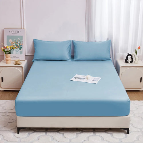 Safe Waterproof Mattress Protector, Soft Comfortable Breathable Solid Color Bedding Mattress Cover Fitted, Machine Washable - vue 11 sur 14
