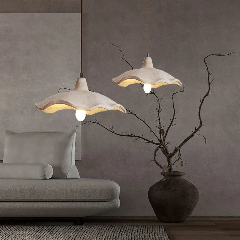 Japanese style calm breeze pendant light, bedroom bedside micro cement pendant light, homestay restaurant LED light