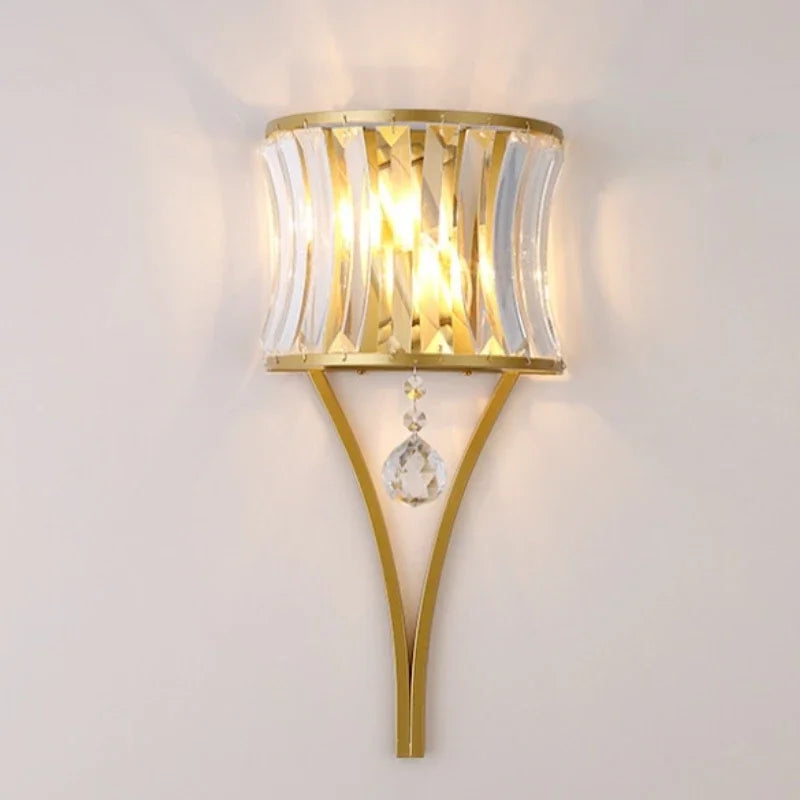 Applique murale Led en cristal noir doré - vue 2 sur 8