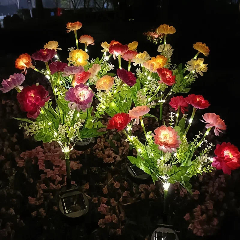 éclairage solaire en forme de rose pour jardin extérieur - vue 5 sur 11