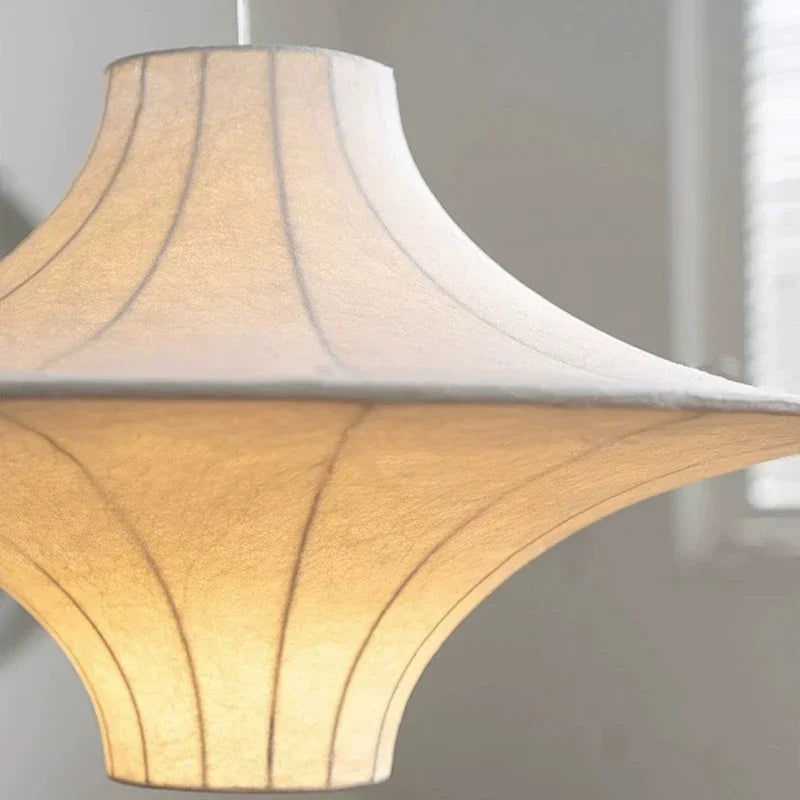 Moderne Pendelleuchte aus Seide für Wohnzimmer - vue 4 sur 8
