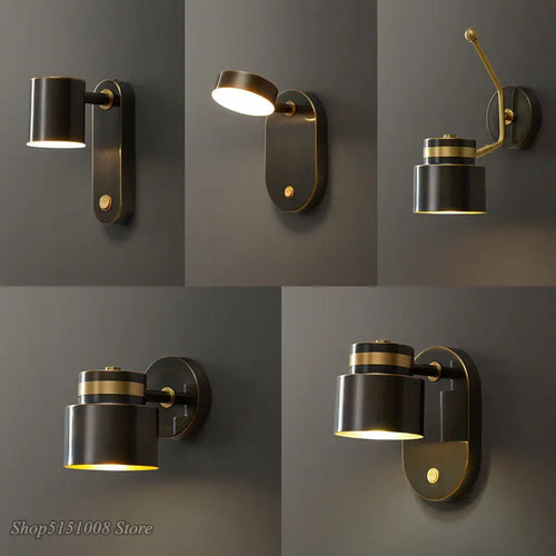 Kreative nordische Wandleuchte aus Kupfer im minimalistischen Design - vue 3 sur 13