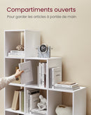 VASAGLE 10-Cube Bookcase, Bookshelf with Open Compartments, Storage Organiser for Decorations, Photos, Plants