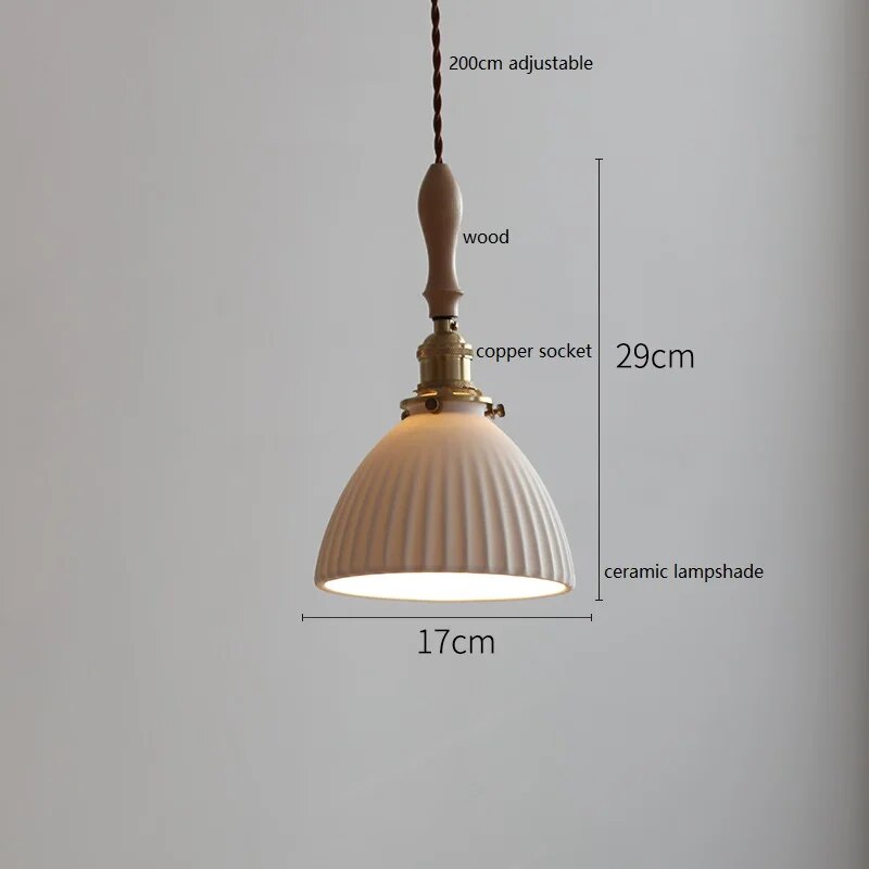 Design-Pendelleuchte LED Schmetterling Keramik und Holz - vue 15 sur 30