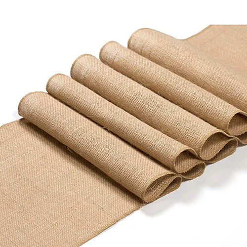 Chemin de table en jute decoration champetre mariage - vue 2 sur 7