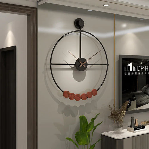 Modern Simple Iron Wall Clock, Home Decoration, Living Room, Creative, Fashion - vue 4 sur 11