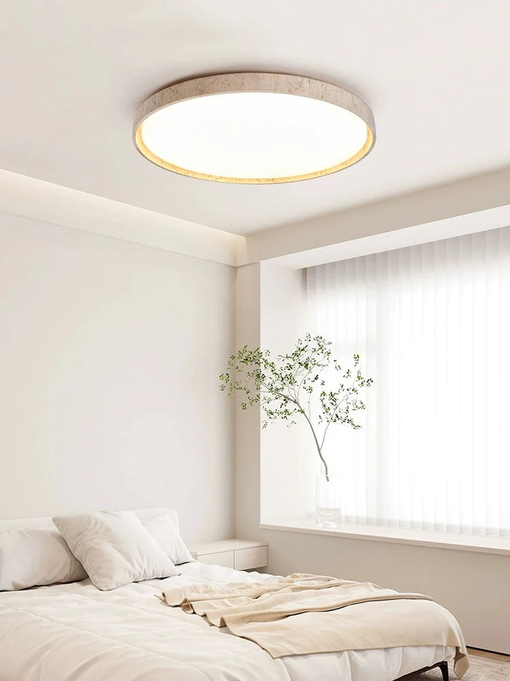 Led plafonnier pierre Downlight monté en Surface rétro luminaires noyer bûche bois couleur chambre salon grande lumière