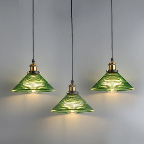 Pendelleuchte aus gestreiftem Glas für dekorative Innenbeleuchtung - vue 2 sur 8