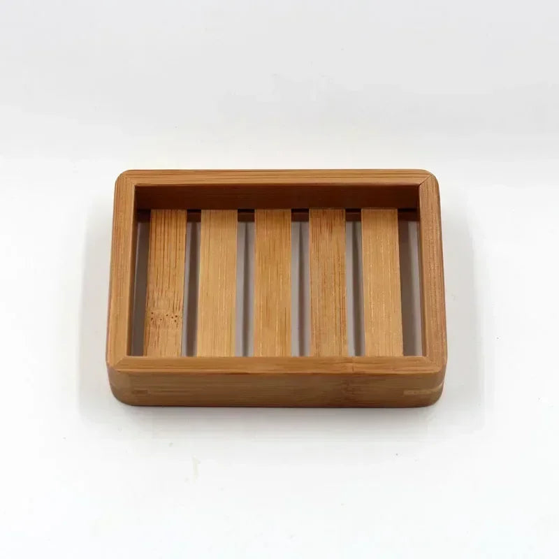 porte-savon en bois de bambou naturel pour rangement et organisation - vue 7 sur 7