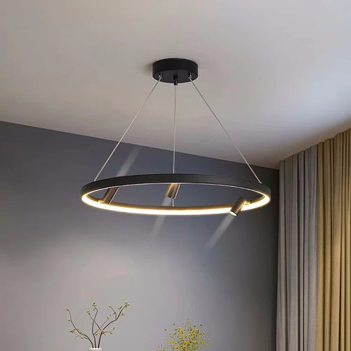 LED-Pendelleuchte in Kreisform im modernen nordischen Stil - vue 3 sur 9