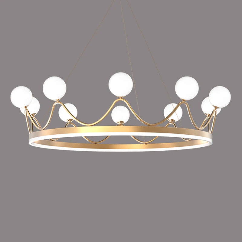 lustre led couronne style moderne décoratif suspension - vue 6 sur 8